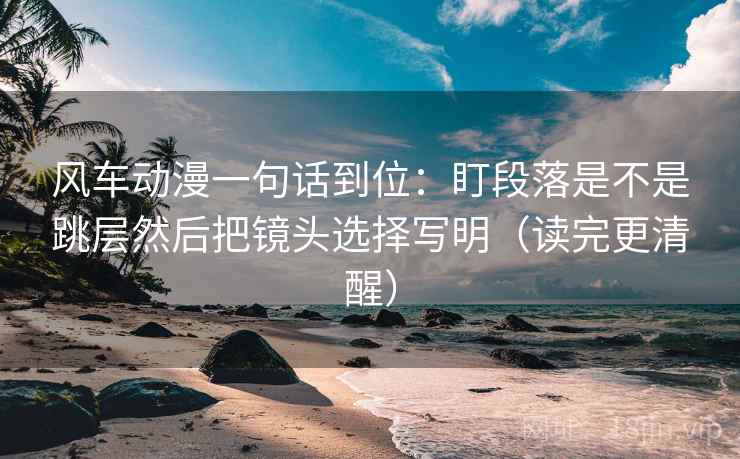 风车动漫一句话到位：盯段落是不是跳层然后把镜头选择写明（读完更清醒）