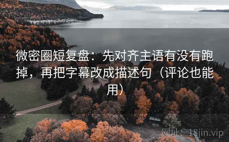 微密圈短复盘：先对齐主语有没有跑掉，再把字幕改成描述句（评论也能用）