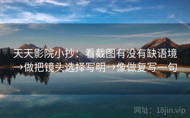 天天影院小抄：看截图有没有缺语境→做把镜头选择写明→像做复写一句